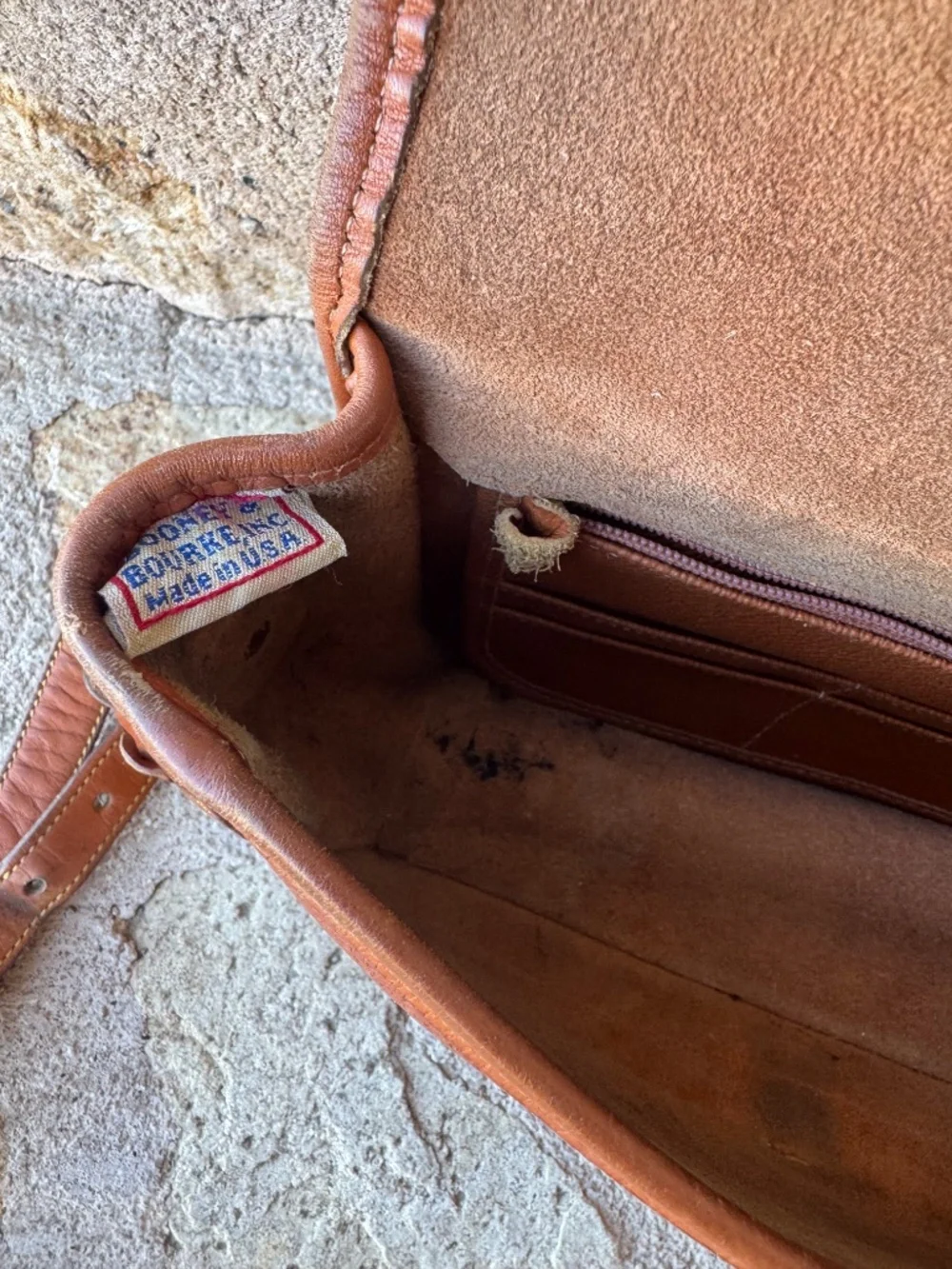 Vintage Dooney & Bourke All Weather Leather Shoulder Crossbody Bag made in USA